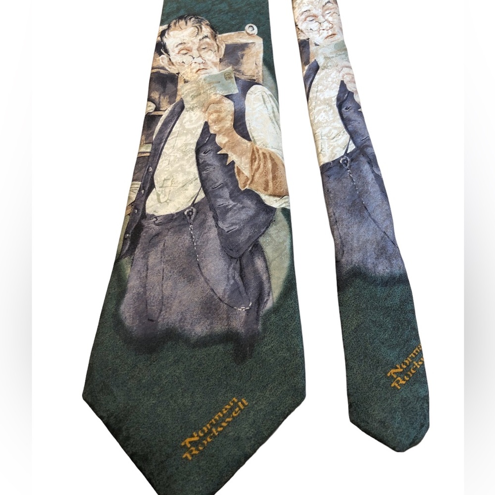 Vintage Norman Rockwell Novelty Necktie, Men's Silk Saturday Evening Post